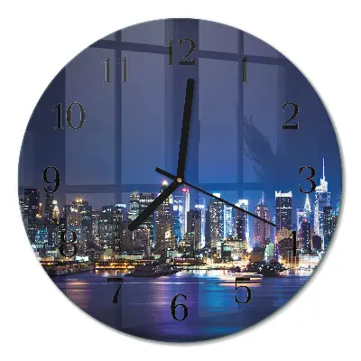 Ronde glazen wandklok Horizon