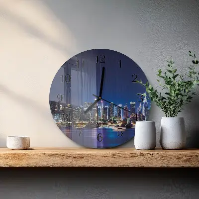 Ronde glazen wandklok Horizon
