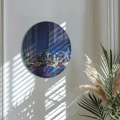 Ronde glazen wandklok Horizon