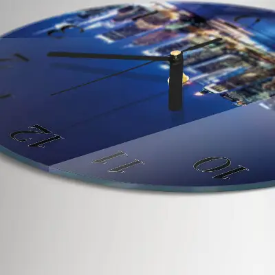 Ronde glazen wandklok Horizon