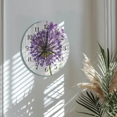 Ronde glazen klok Bloem