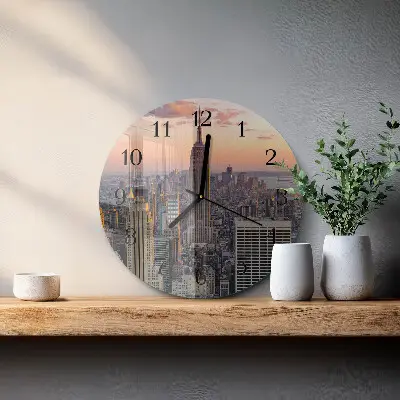Ronde glas klok Horizon