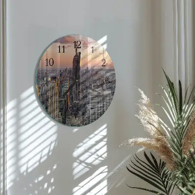 Ronde glas klok Horizon