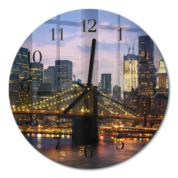 Klok glas met opdruk rond Horizontale brug