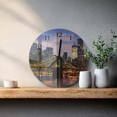 Klok glas met opdruk rond Horizontale brug