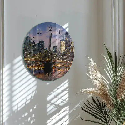 Klok glas met opdruk rond Horizontale brug