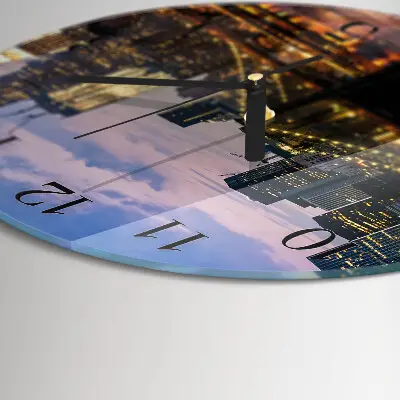 Klok glas met opdruk rond Horizontale brug
