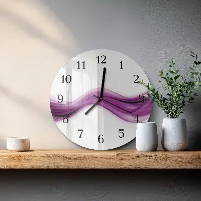 Ronde glazen klok Abstracte lijnen