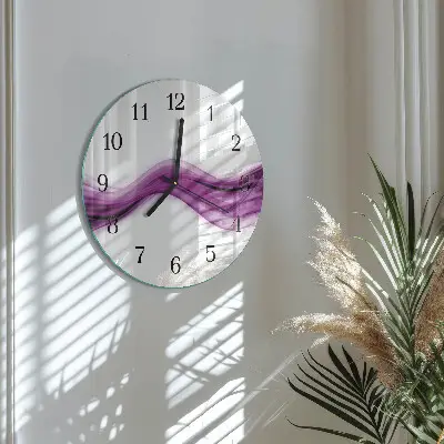 Ronde glazen klok Abstracte lijnen