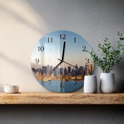 Ronde glas klok Horizon