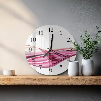 Klok glas met opdruk rond Abstracte lijnen