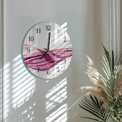 Klok glas met opdruk rond Abstracte lijnen