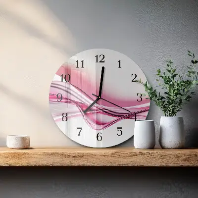 Ronde glazen wandklok Abstracte kunst