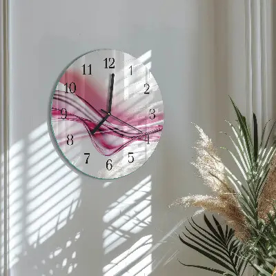 Ronde glazen wandklok Abstracte kunst