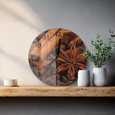 Wandklok glas decoratie rond Vanille