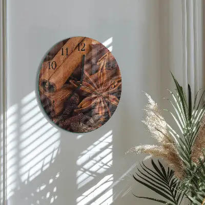 Wandklok glas decoratie rond Vanille