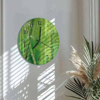 Ronde glazen klok Gras