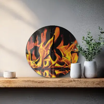 Klok glas met opdruk rond Vuur