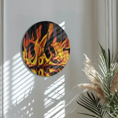 Klok glas met opdruk rond Vuur