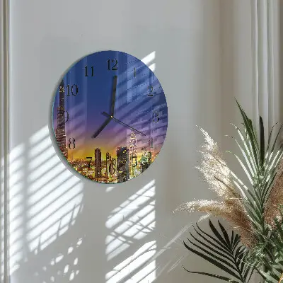 Ronde glazen wandklok Dubai horizon