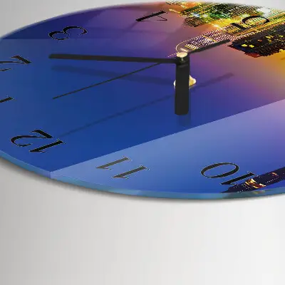 Ronde glazen wandklok Dubai horizon