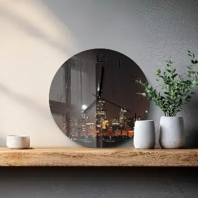 Ronde glazen klok Nachthorizon