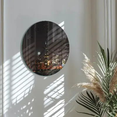 Ronde glazen klok Nachthorizon