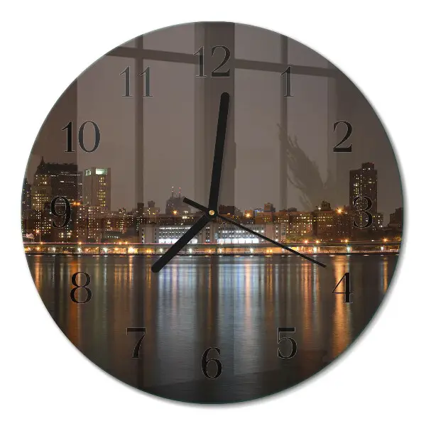Ronde glazen wandklok Horizon
