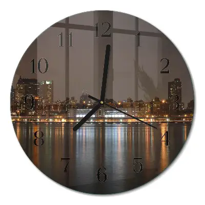 Ronde glazen wandklok Horizon