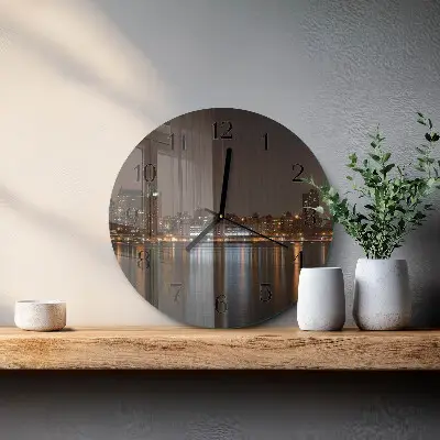 Ronde glazen wandklok Horizon