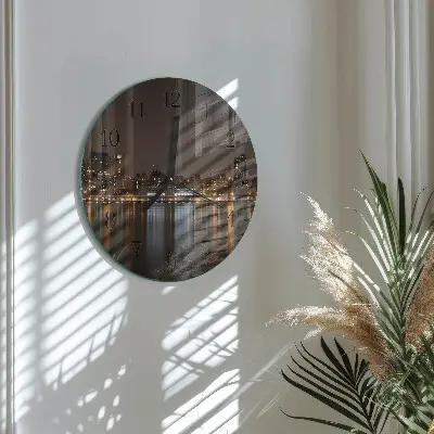 Ronde glazen wandklok Horizon