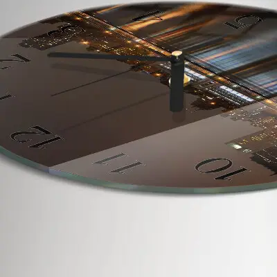 Ronde glazen wandklok Horizon