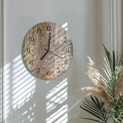 Ronde glas klok Bloemenpatroon