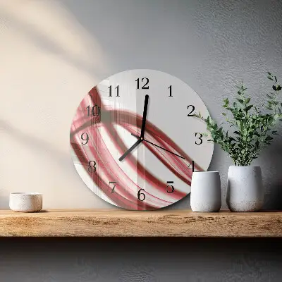 Ronde glazen wandklok Abstracte lijnen