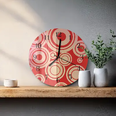 Ronde glazen klok Rode wielen