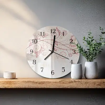 Ronde glas klok Bloemkunst