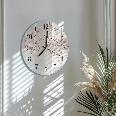 Ronde glas klok Bloemkunst