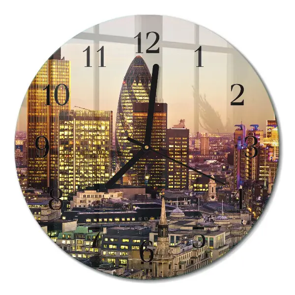 Klok glas met opdruk rond Londen