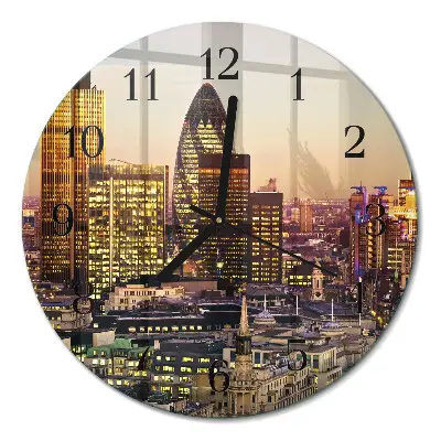 Klok glas met opdruk rond Londen