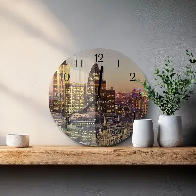 Klok glas met opdruk rond Londen