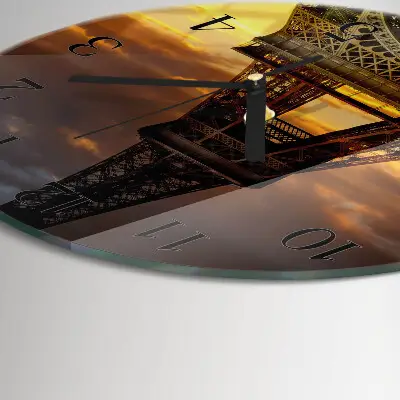 Wandklok glas decoratie rond Eiffeltoren parijs