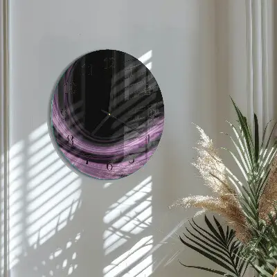 Ronde glazen klok Abstracte lijnen