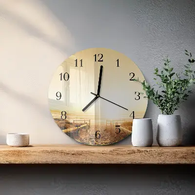 Ronde glazen wandklok Strandpad