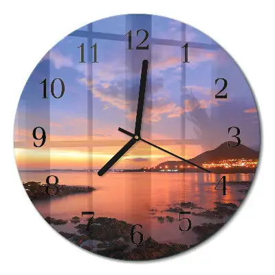 Klok glas met opdruk rond Zee-eiland
