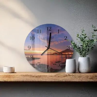 Klok glas met opdruk rond Zee-eiland