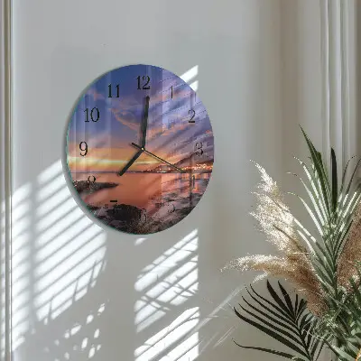 Klok glas met opdruk rond Zee-eiland