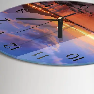 Klok glas met opdruk rond Zee-eiland