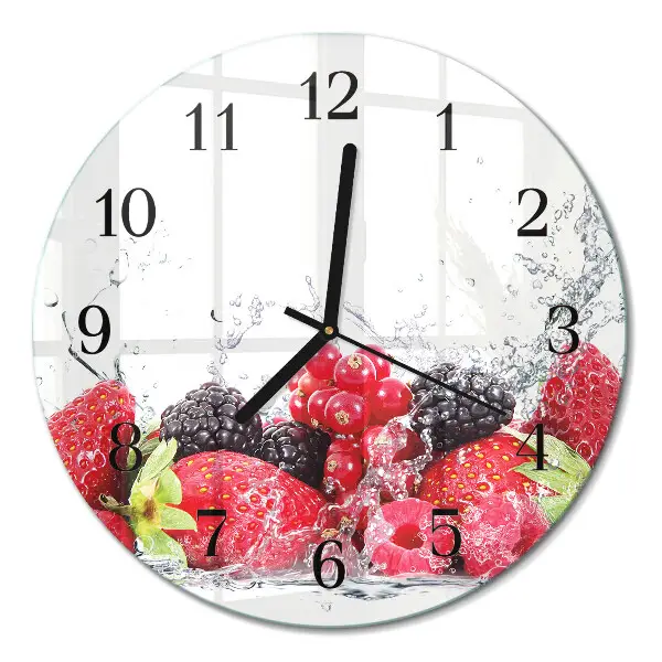 Ronde glazen wandklok Fruit