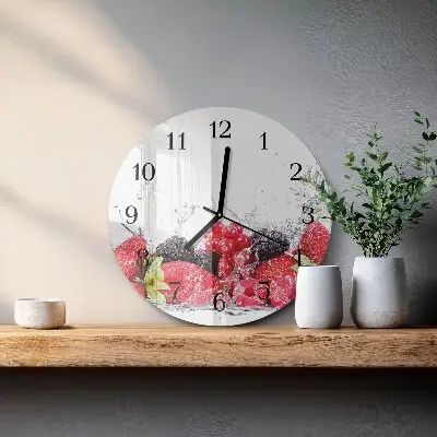 Ronde glazen wandklok Fruit