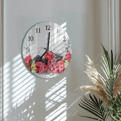 Ronde glazen wandklok Fruit